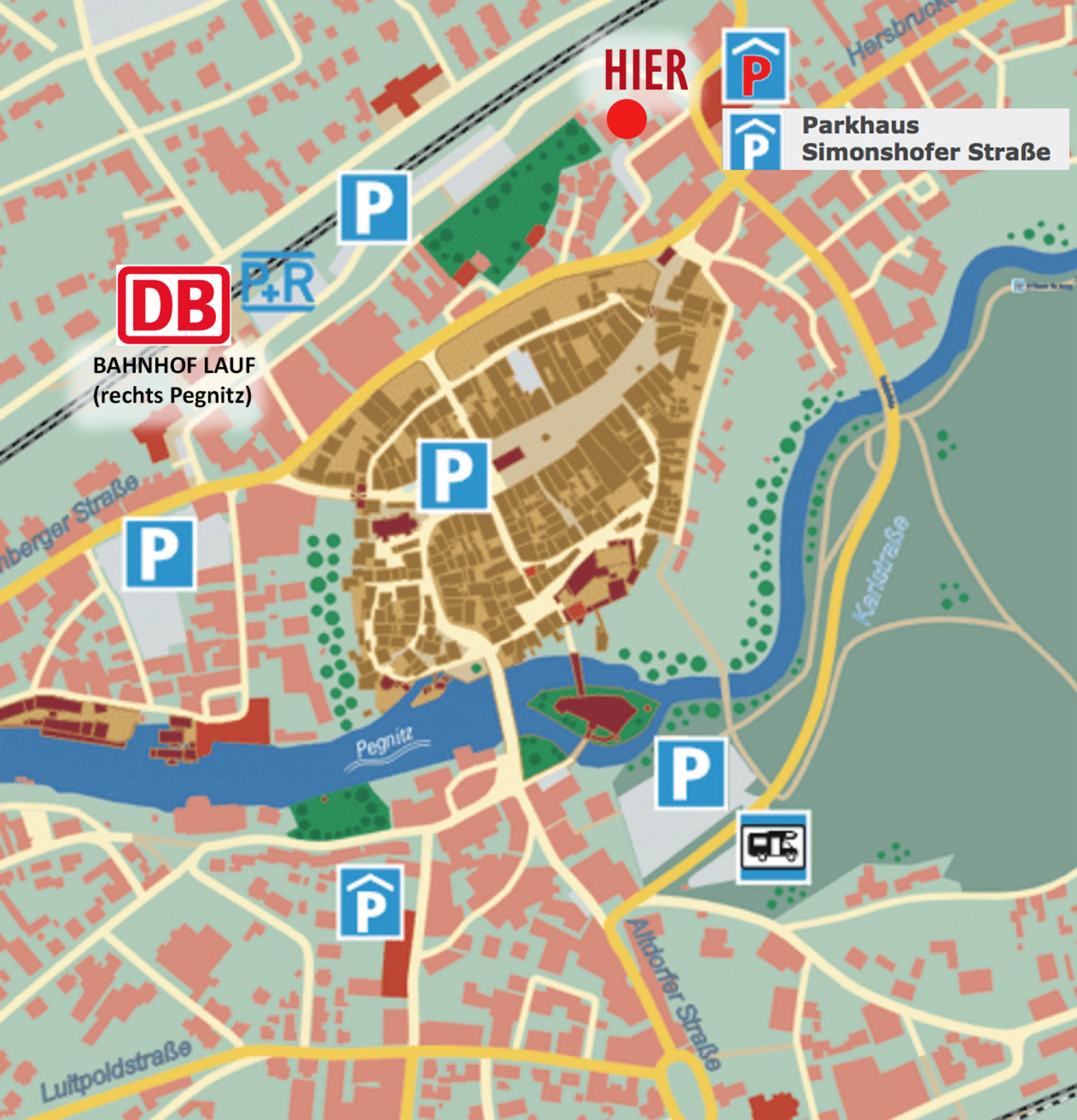 Anfahrtskarte zur Christlich-therapeutischen Praxis MyFlux in Lauf a.d. Pegnitz